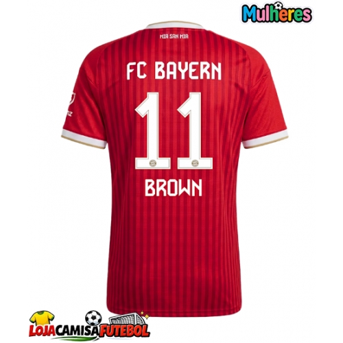 Camisa de Futebol Bayern Munich Nathaniel Brown #11 Equipamento Principal Mulheres 2026-27 Manga Curta